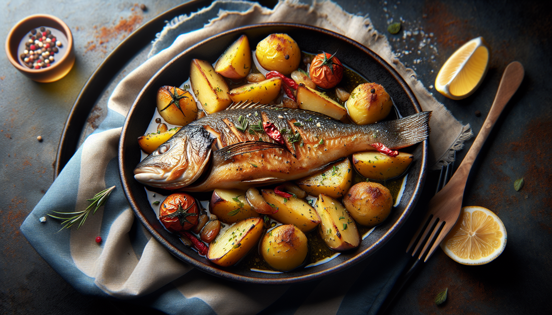 branzino al forno con patate